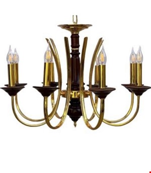 لوستر آویز نئوکلاسیک ستون و زنبق چوبی کد LUB-910B/ABK