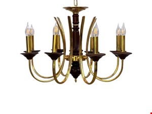 لوستر نئوکلاسیک ستون و زنبق چوبی کد LUB-910B/ABK